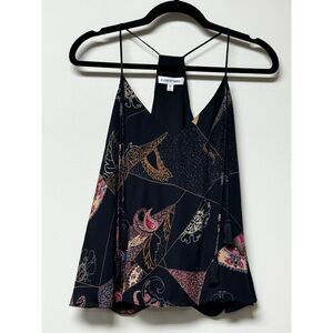 ELIZABETH AND JAMES 100% Silk Halter Top Tassels, Sz XS